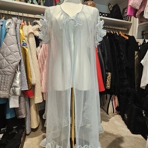 Sheer Blue Ruffle Nightgown